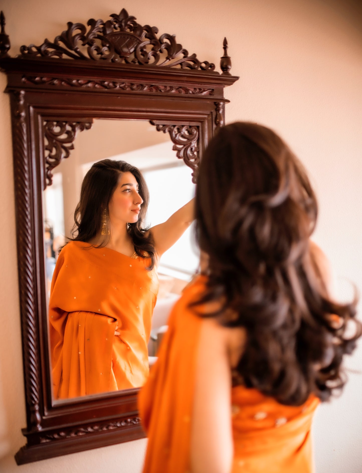 Tangerine Silk Saree