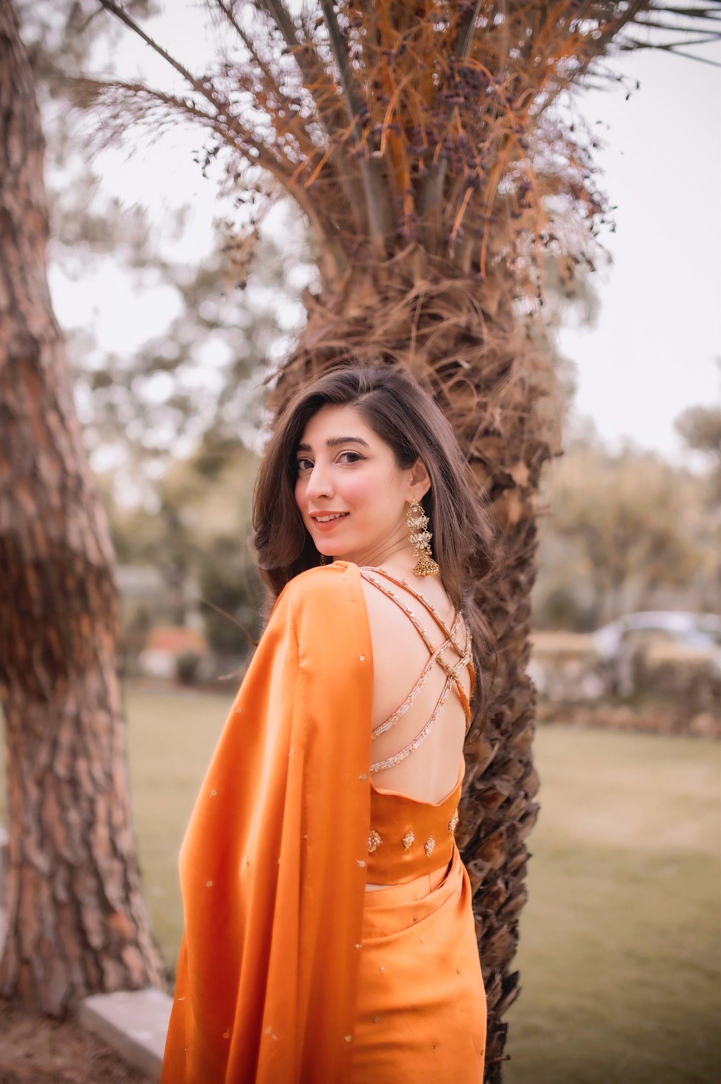 Tangerine Silk Saree